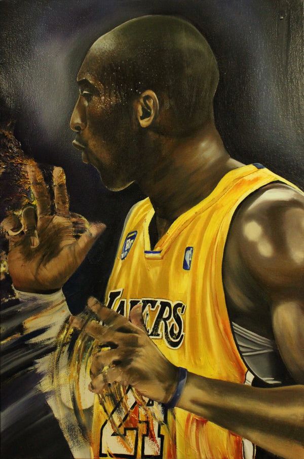 oil painting of Kobe Bryant